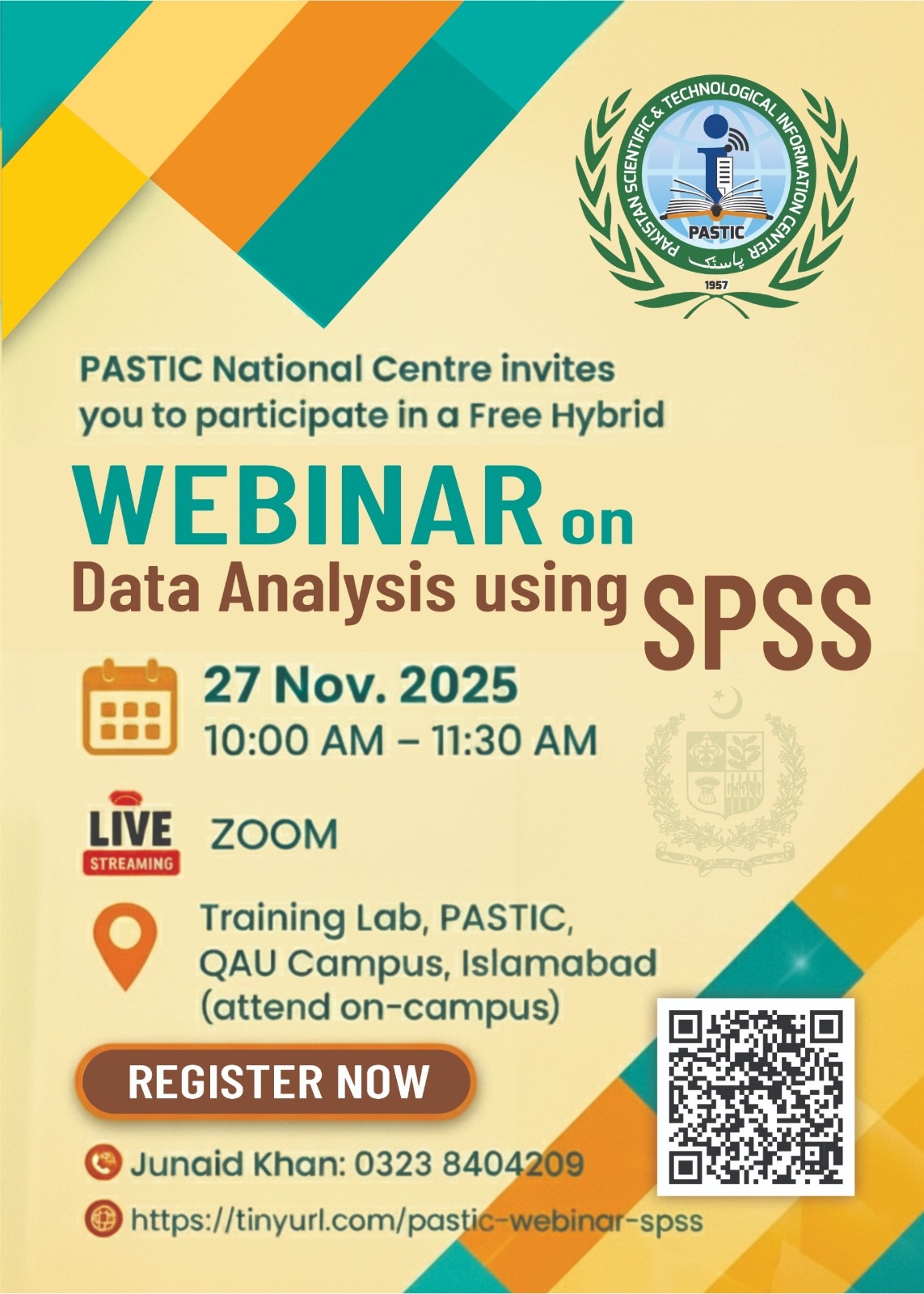 Hybrid Free Webinar on Basics of Data Analysis using SPSS to be held on 27 Nov. 2025
