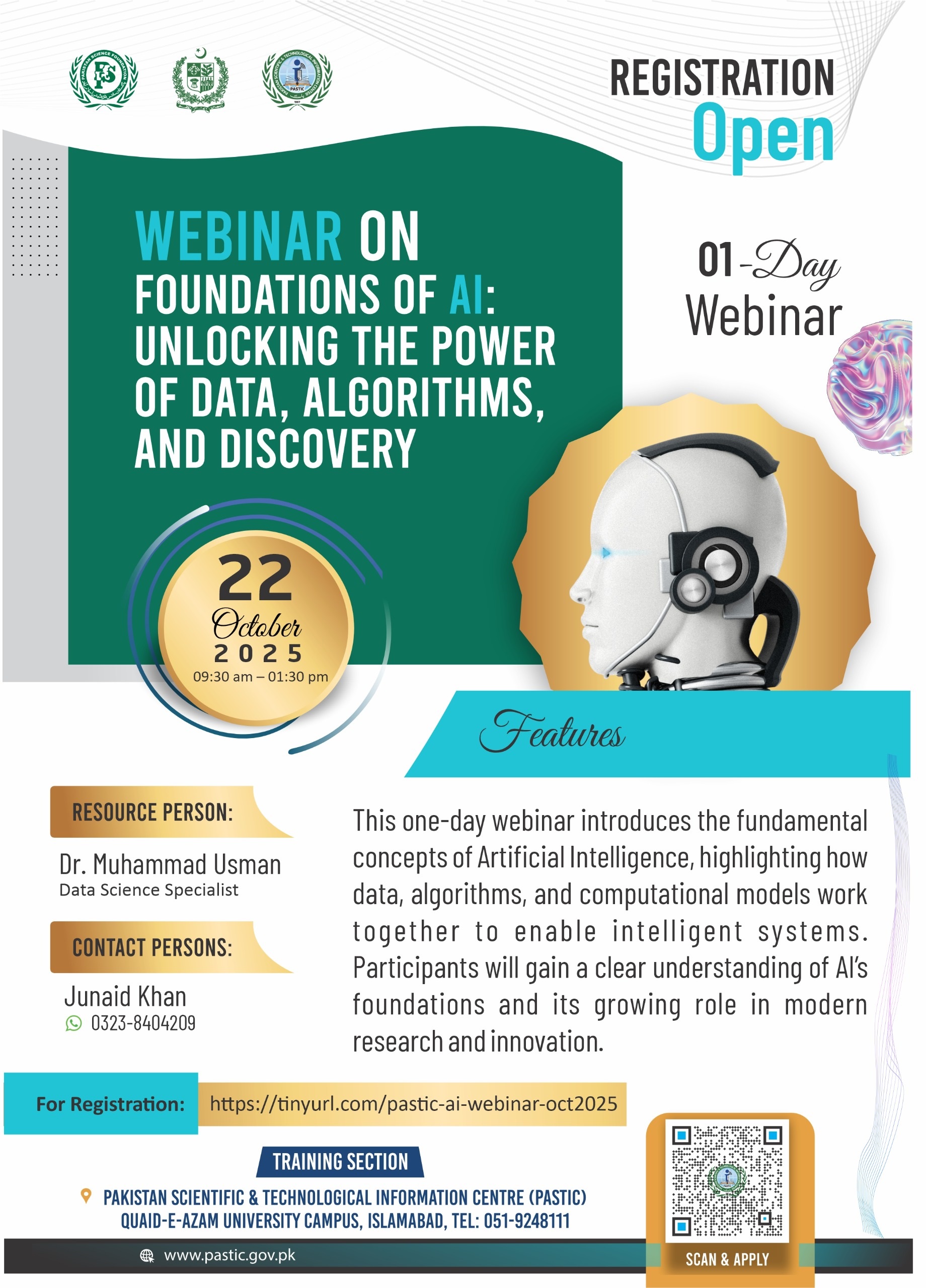 Webinar on Foundations of AI: Unlocking the Power of Data, Algorithms, and Discovery - 22 October 2025