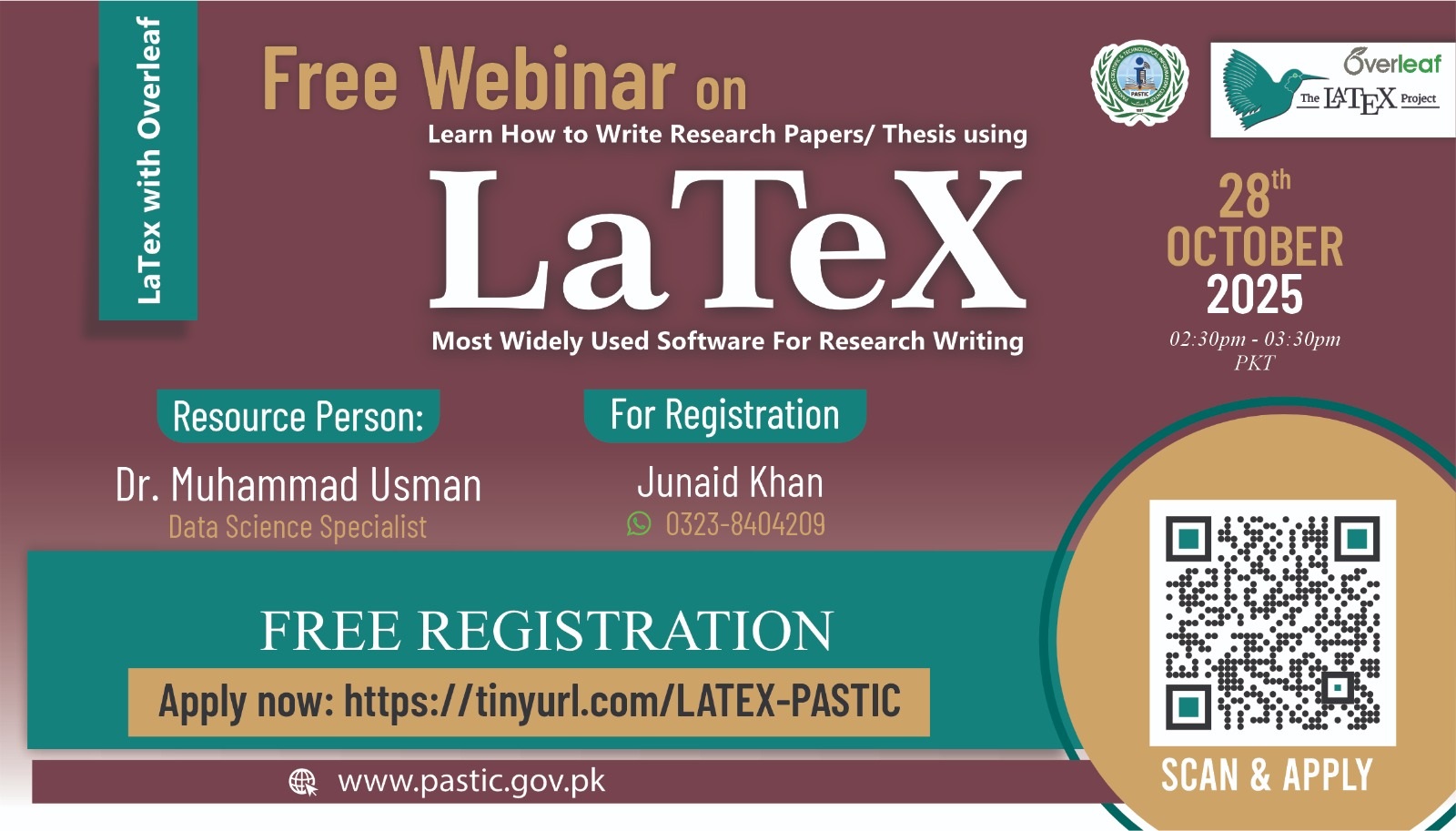 Free Webinar on LaTeX - the world